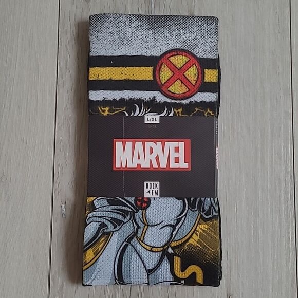 RockEm Marvel's Storm - Side plot Socks Size L in Black/yellow NWT - Picture 2 of 4